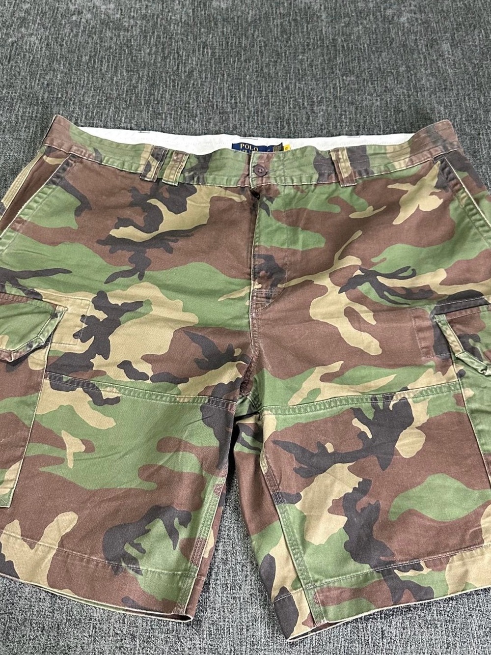 Polo Ralph Lauren Mens 44 Camo Cargo Shorts Classic Polo Chino Woodland Green